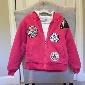 Moncler Kids Pink Hoodie with Patches